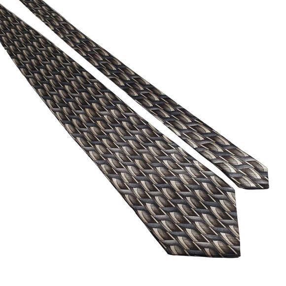 Albert Nipon Mens Necktie Designer Accessory Office Work Dad Gift Blue Gray - Picture 1 of 5